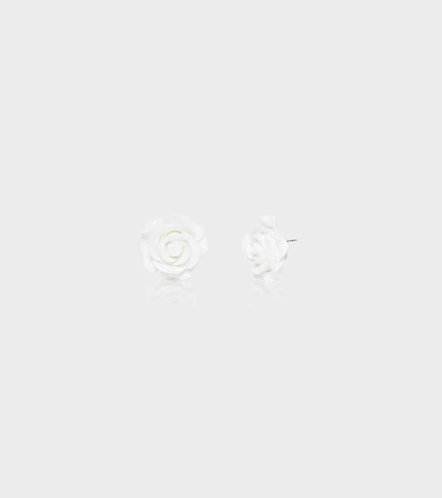 Petite Rose Blanche Earrings